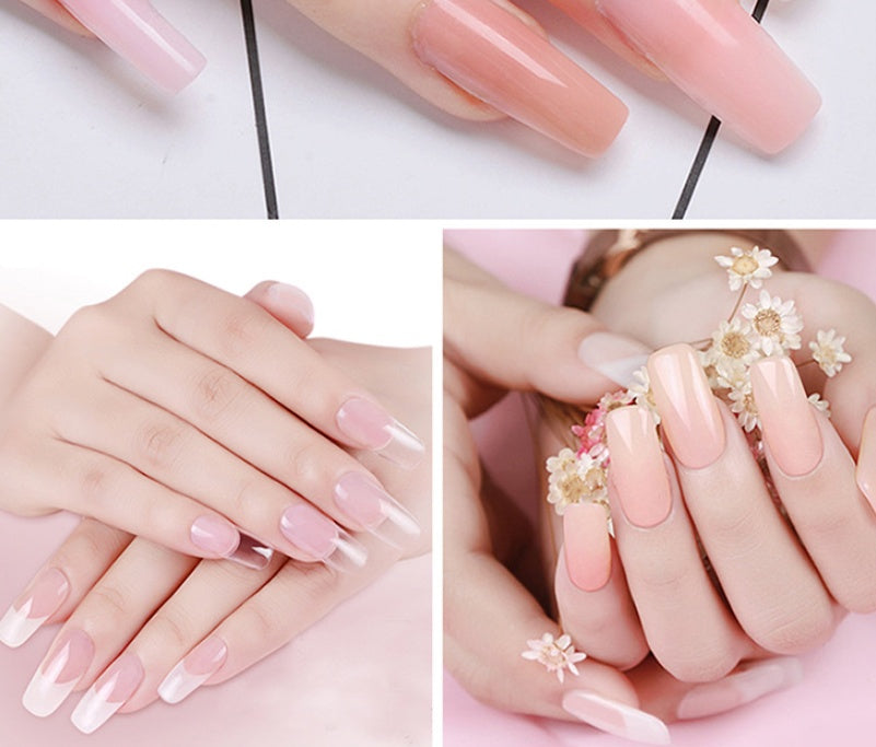 Ibcccndc Cross-border Solid-state Extension Glue Matching Piece A Crystal Transparent False Nail 100 Piece Box Nail Extension Glue
