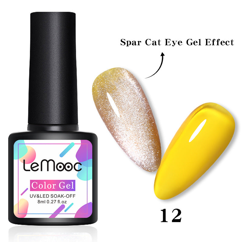 Lemooc Smoothie Light Moonstone Nail Polish Glue Snow Light Wide Cat Eye Glue
