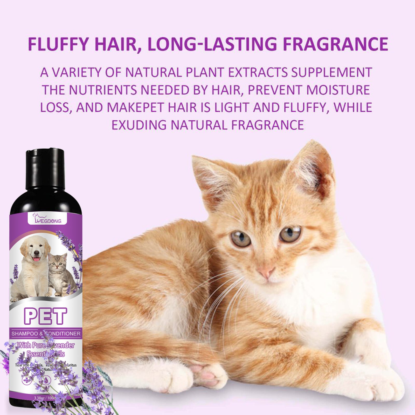 YegBong Pet Shampoo Pet Bath Relieve Skin Itching Hair Soft Non-knotted Shampoo