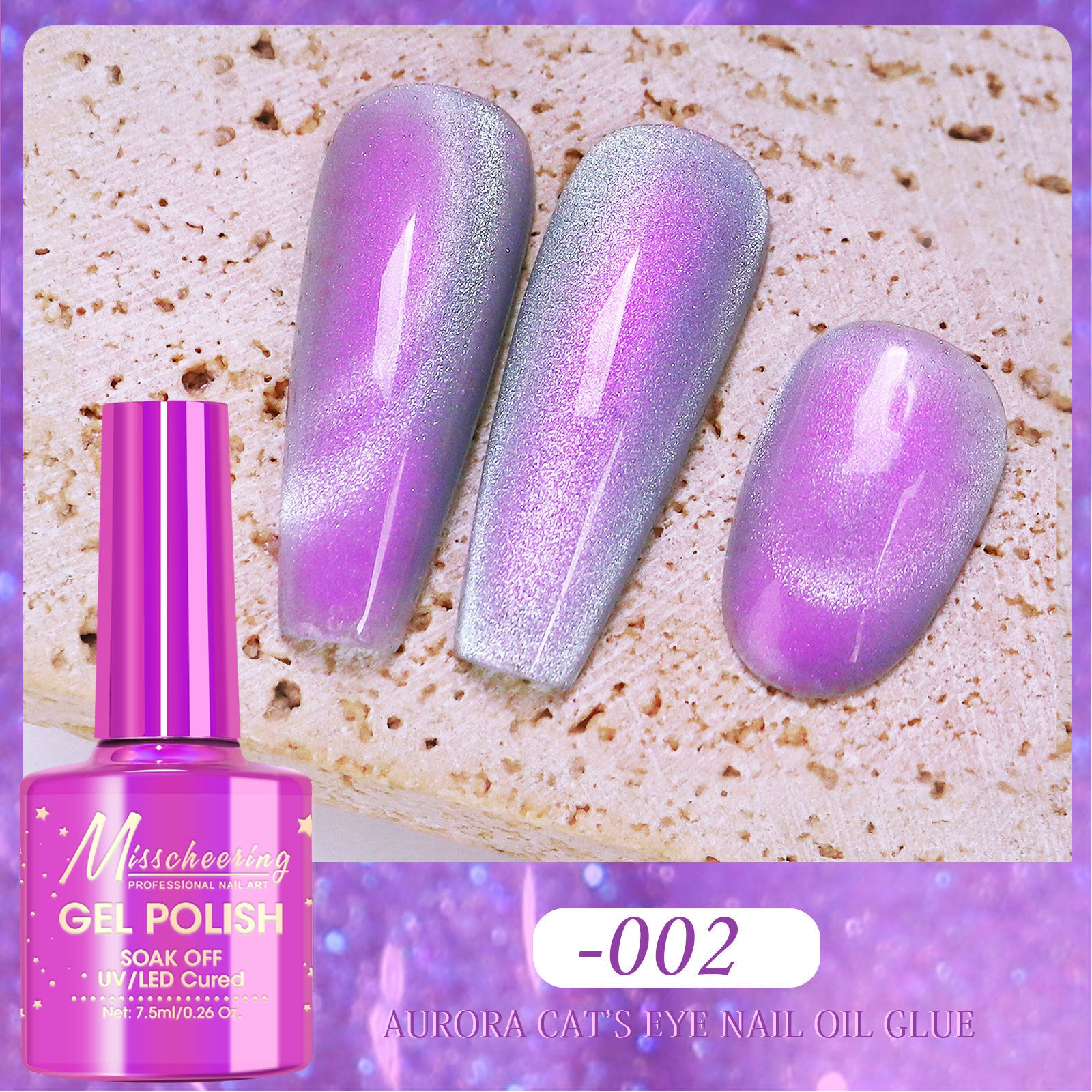 Misscheering Polar Day Crystal Cat's Eye Dazzling Magic Color Nail Polish
