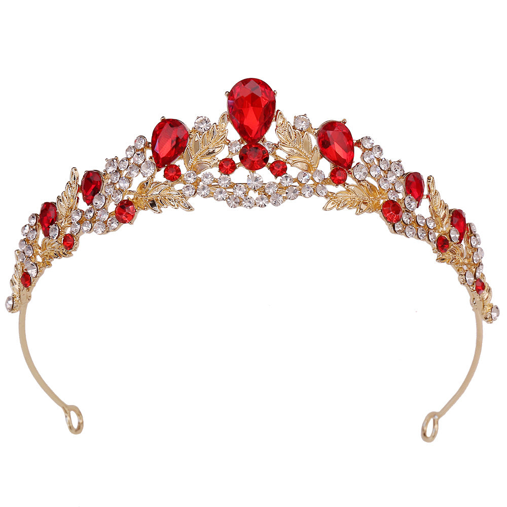 Bridal Headdress Alloy Rhinestone Leaves Small Crown