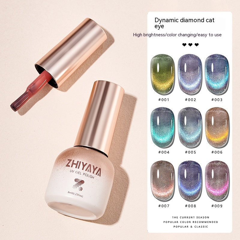 Zhiyana Gel Nail Polish White Cat Eyes Phototherapy Plastic