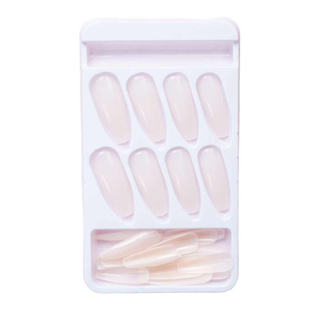 CS-57 Long Ballet Jelly White Fake Nail Tip Wear Nail Stickers Finished Product 24 Pieces