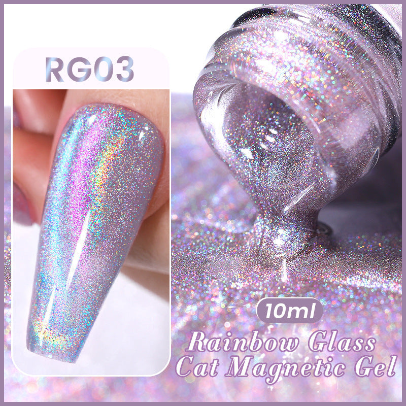 New Three-color Aurora Rainbow Glass Cat Eye Gel Polish Phototherapy Plastic