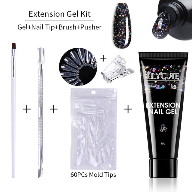 Lilycute Nail Extension Gel Kit Absorbs UV Rays