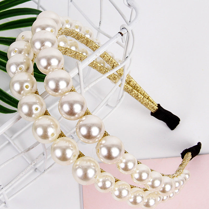 Hand-nailed pearl all-match headband