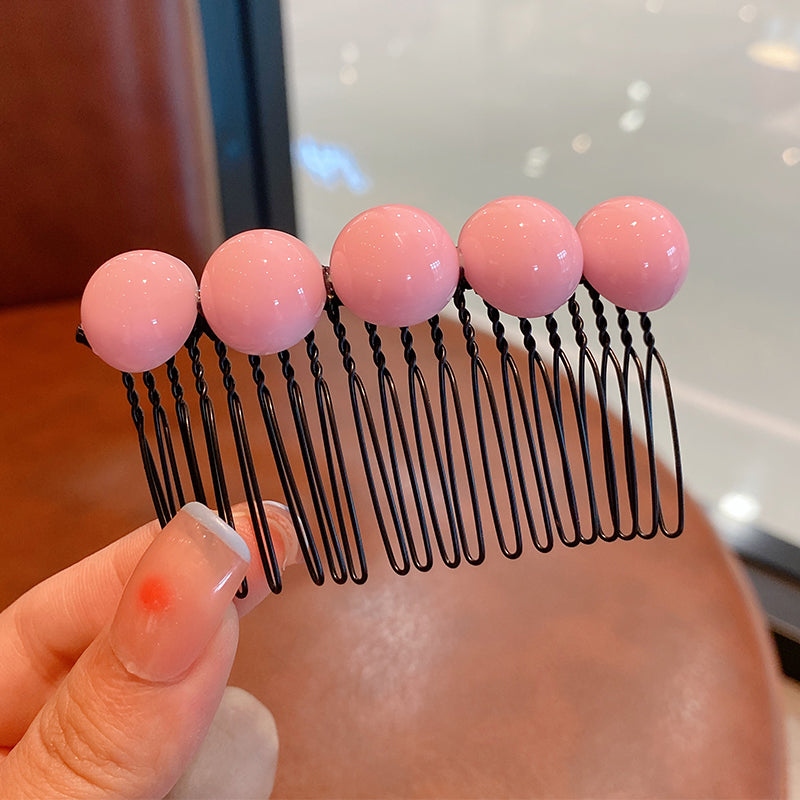 Summer Women's Candy Color Round Bean Hair Comb Organizer