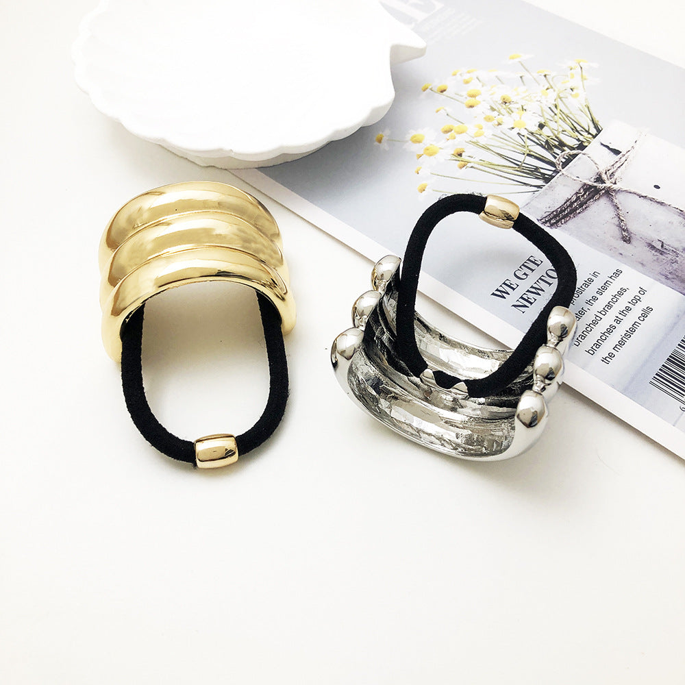 U-shaped Rough Rubber Band Round Head Rope Female High-grade Alloy