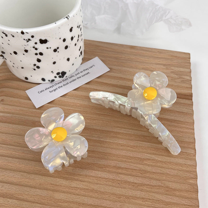 Funny Cute Face Value Personality Yellow Flower Large Grab Clip