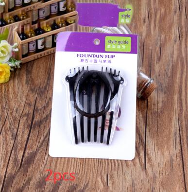 Retro Fluffy Hair Comb With Rubber Band Ponytail