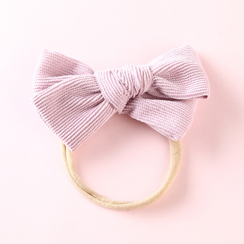 Elastic Nylon Hair Rope 17 Colors Corduroy Bow Baby Hair Tie