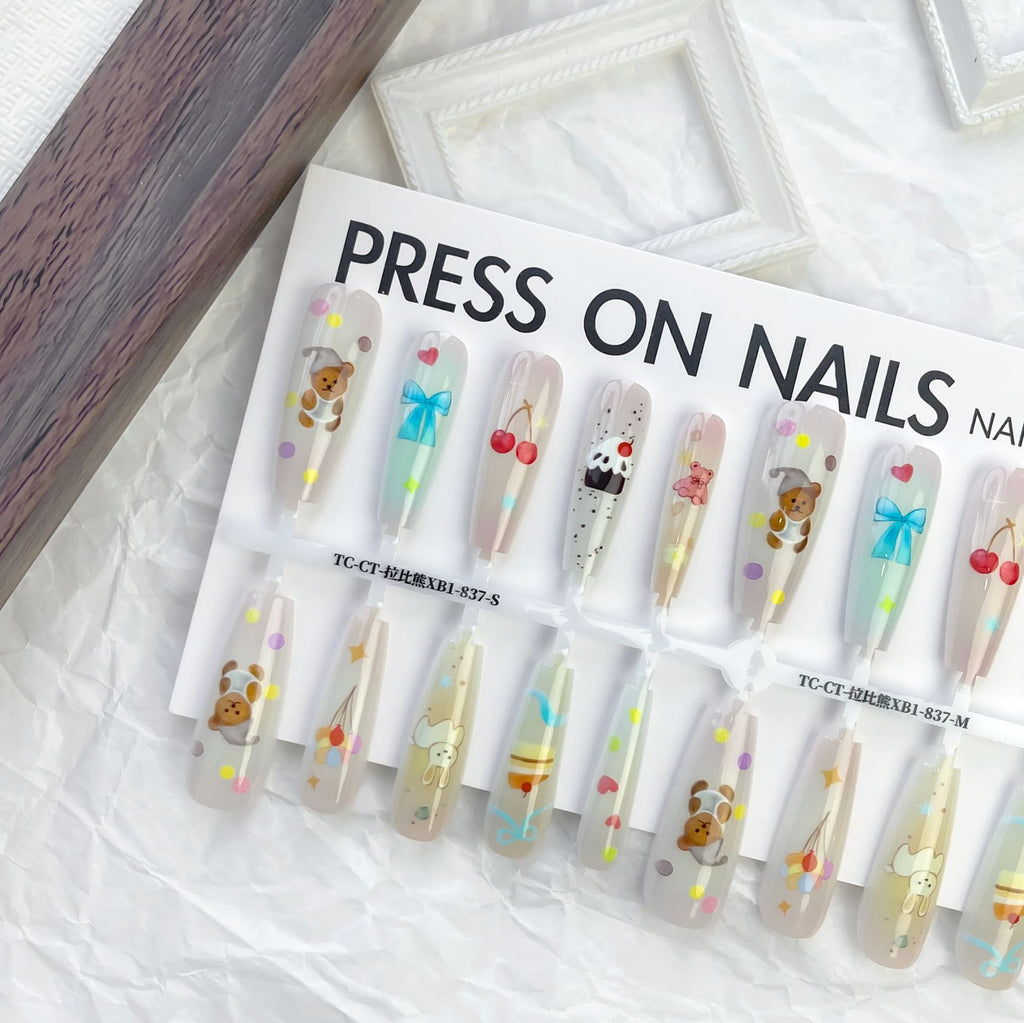 New Chinese Cute Little Bear Cartoon Glossy Seal Nail Sticker