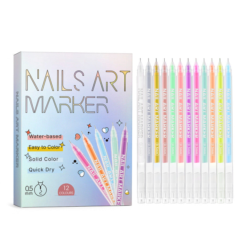 Painted Graffiti Nail Art Marker Highlighter And Outline Graffiti Pen Set