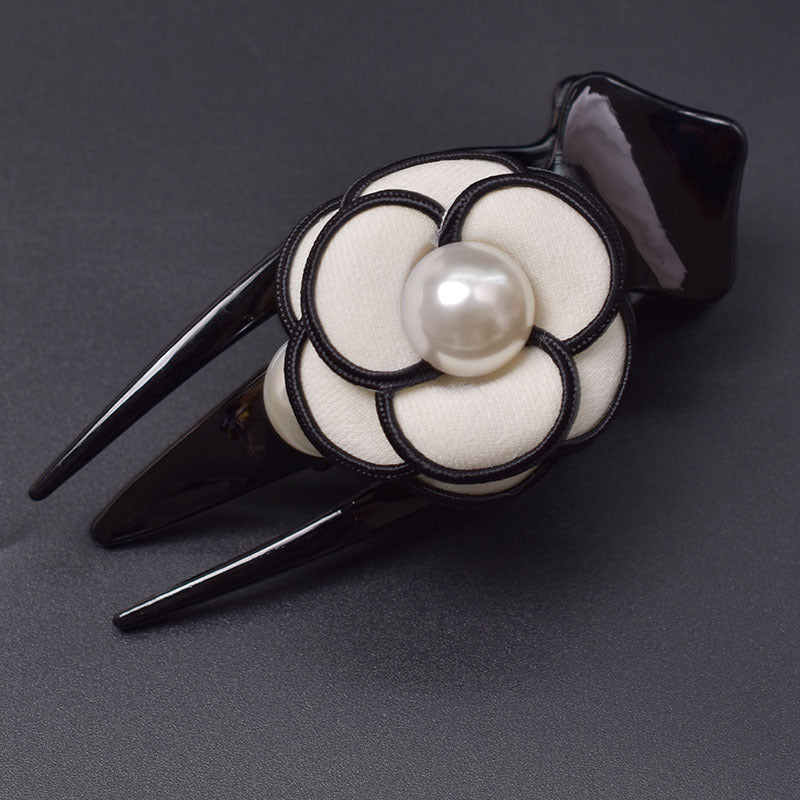 Cloth Art Adult Large Black Word Duck Bill Claw Clip