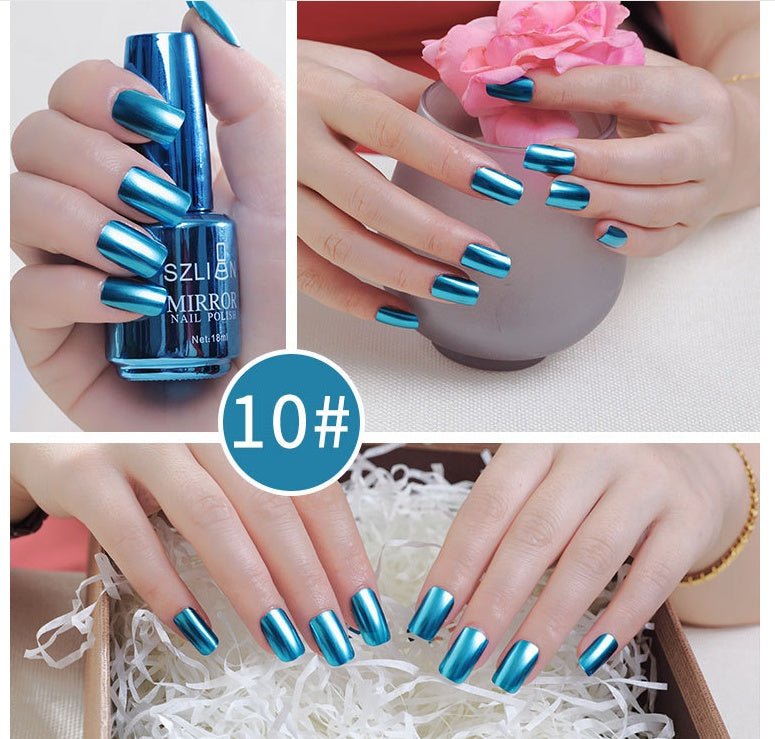 SZLIAN Mirror Silver Nail Polish