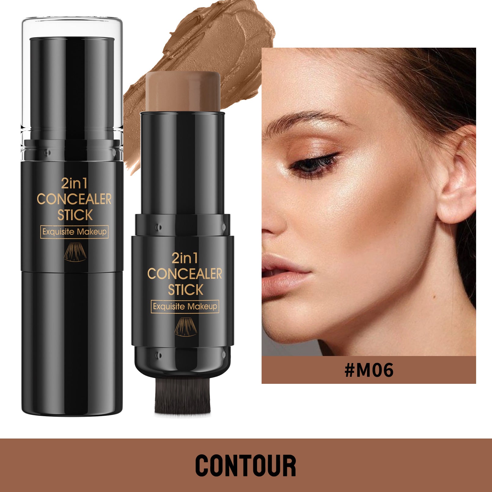 Hellokiss Highlight Blush Double-headed Contour Stick With Brush