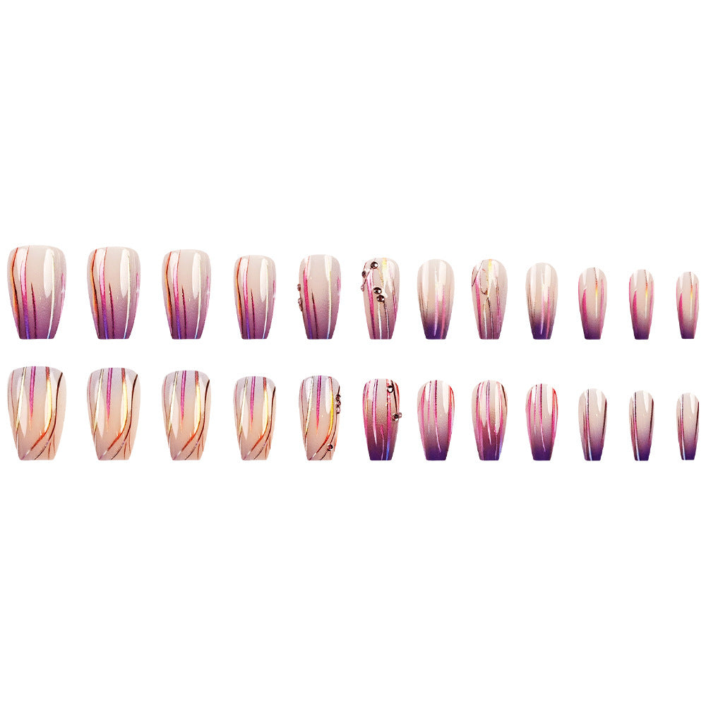 Magic Purple Line Streamer Gradient Nail Sticker