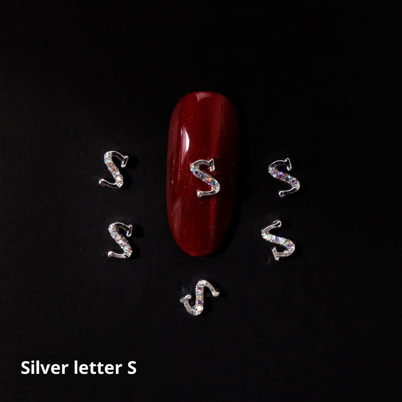 Cooc 26 Letter Alloy Nail Ornament Nail Crystal