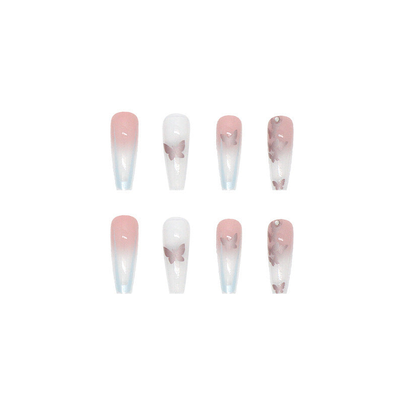 Long Butterfly Diamond Ballet Trapezoid Nail Patch