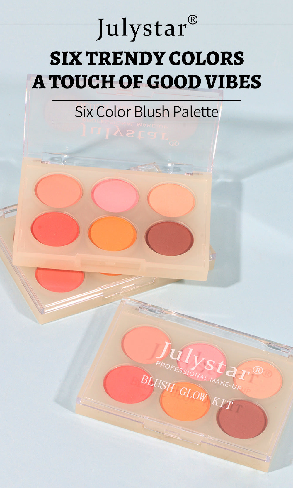 Julystar Beauty Matte Rouge Blush Repair Three-dimensional Eye Shadow Six-color Integrated