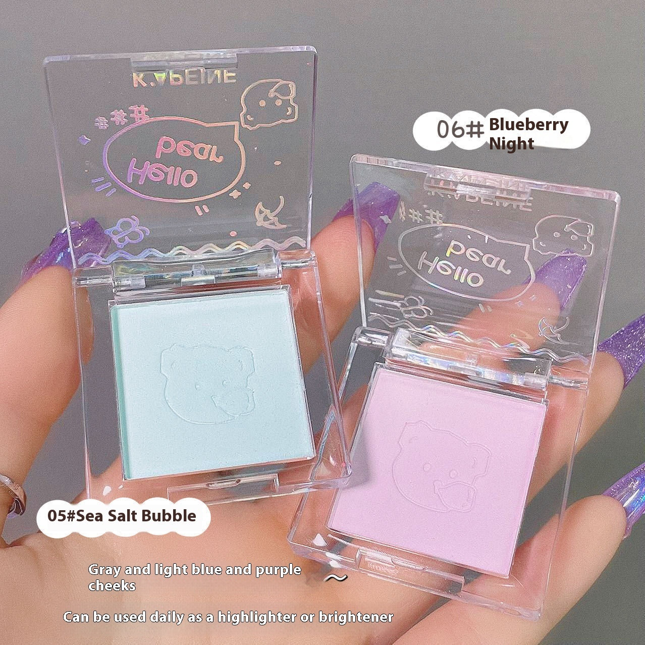 K'apeine Monochrome Blush Chin Blue Chin Purple Matte Natural Repair