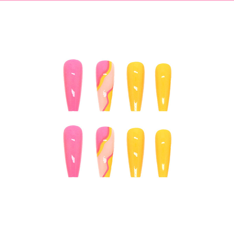 Nail Tip Yellow Rose Red 24 Pieces Boxed