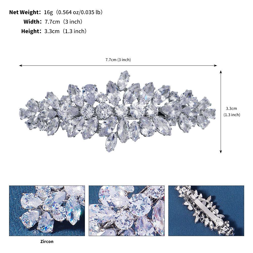 Women's Inlaid Zircon Spring Clip