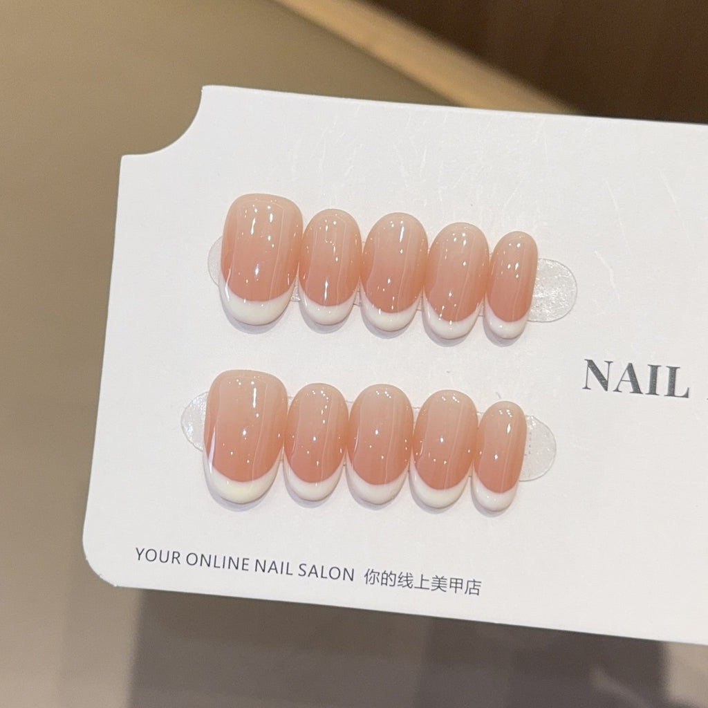 Baramine French Style Handmade Wear Armor High Sense Nail Stickers Fake Nail Tip