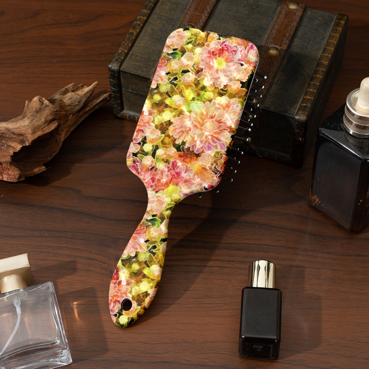 In Stock Supply Best-seller On Douyin For Women Only Comb Big Flower Print Air Cushion Comb Shunfa Massage Comb