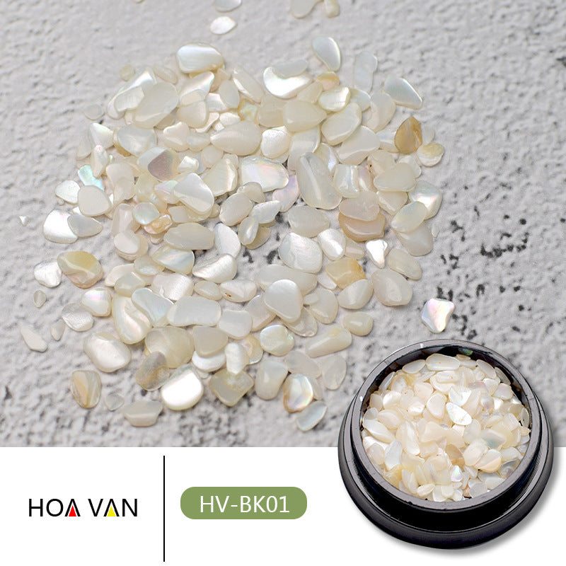 HDA VAN Nail Art Shell Stone Abalone Chip Internet Celebrity Milky White Irregular Japanese Fingernail Decoration Shell Patch