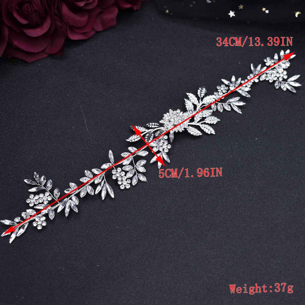 Alloy Leaf Rhinestone Handmade Headband Ladies