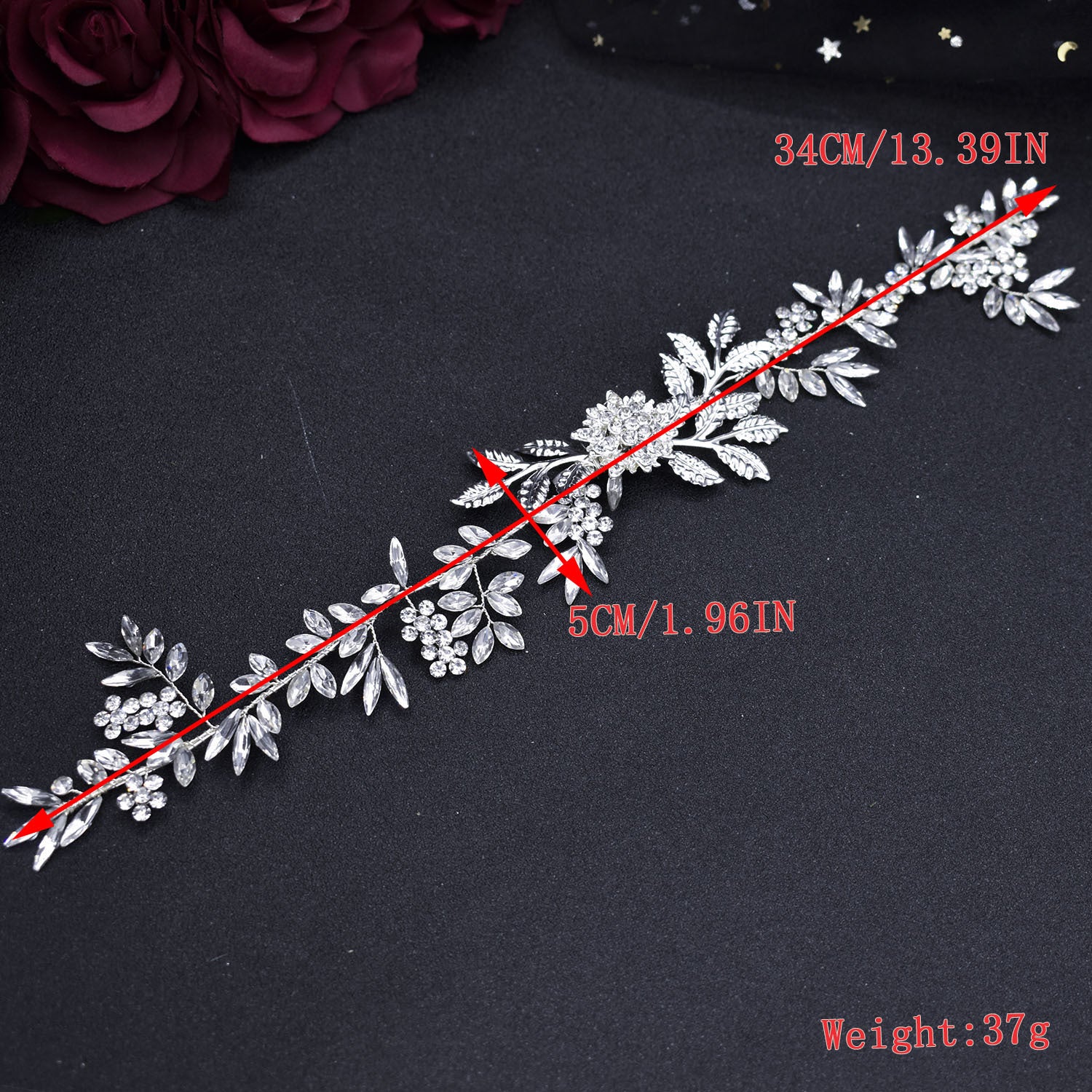 Alloy Leaf Rhinestone Handmade Headband Ladies