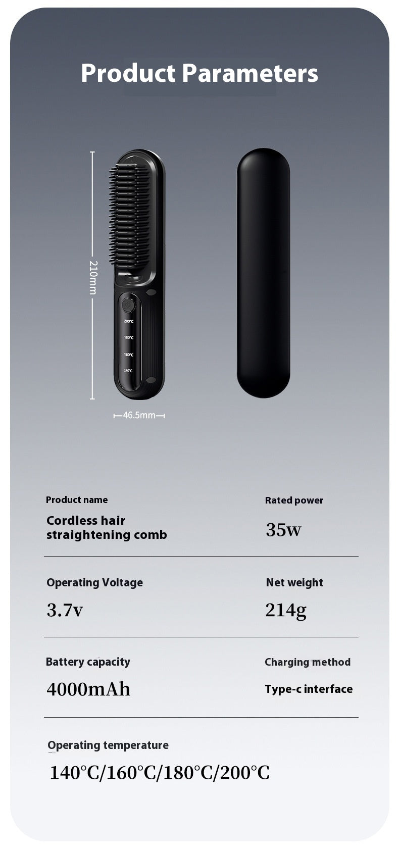 Wireless Straight Comb Anion Fluffy Artifact