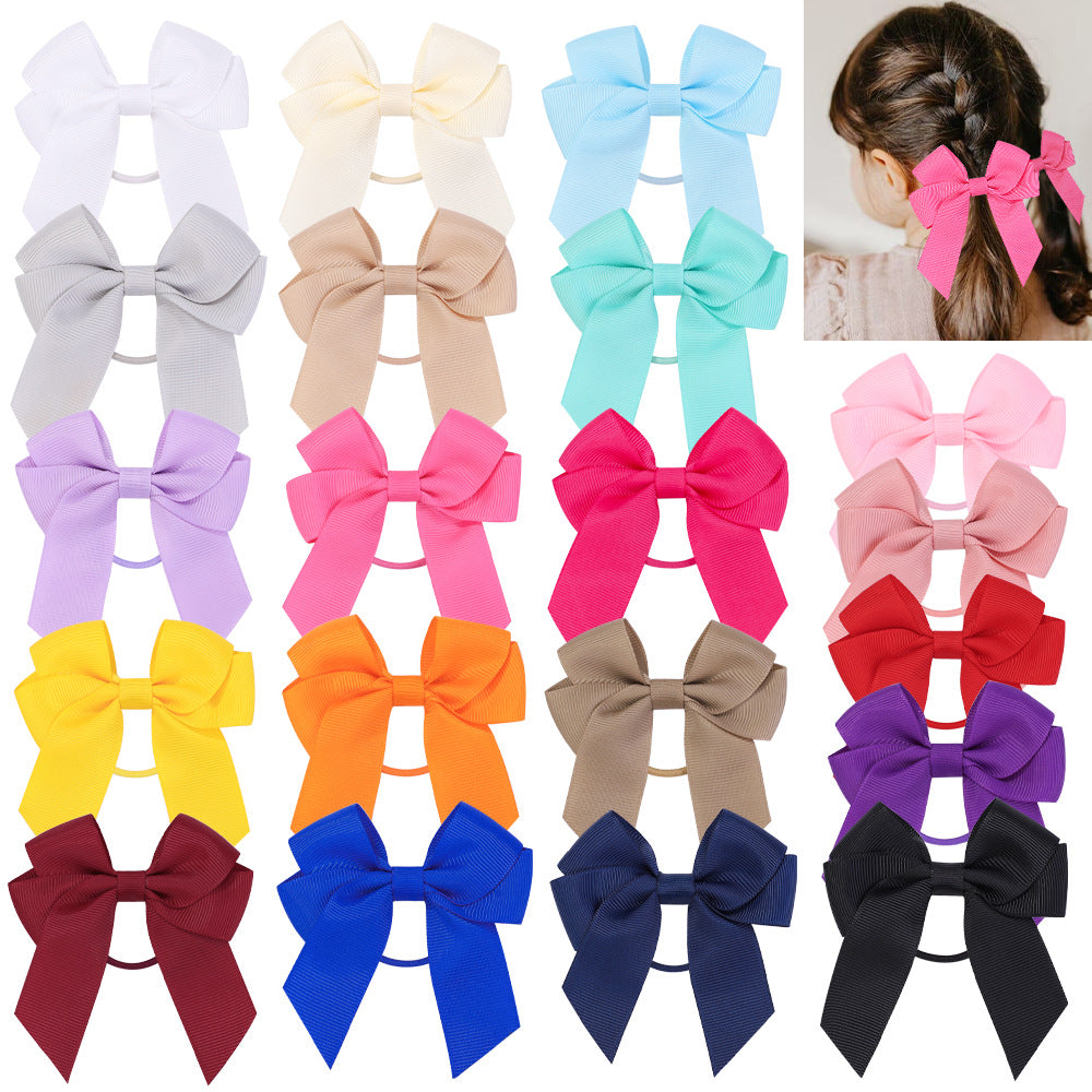 Handmade Baby Double-layer Polyester Ribbon Satin Bow Children's Hair Clip Accessories