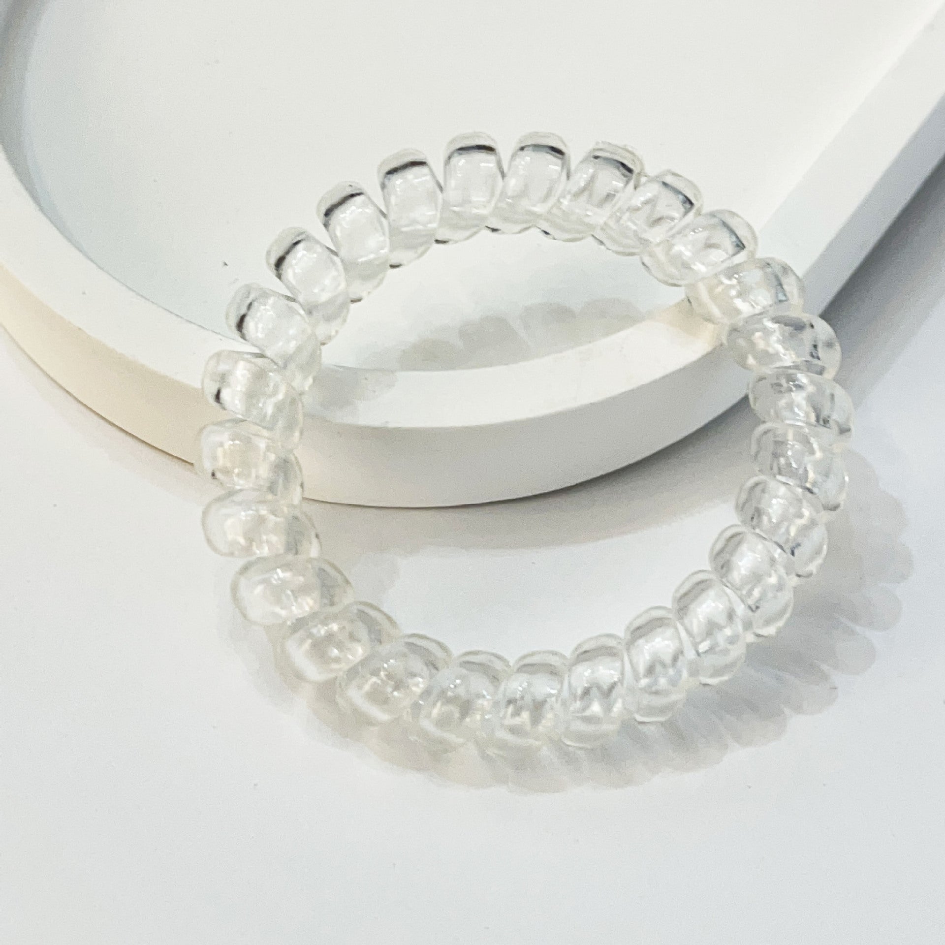 Black Telephone Cord Hair Tie For Women High Elasticity