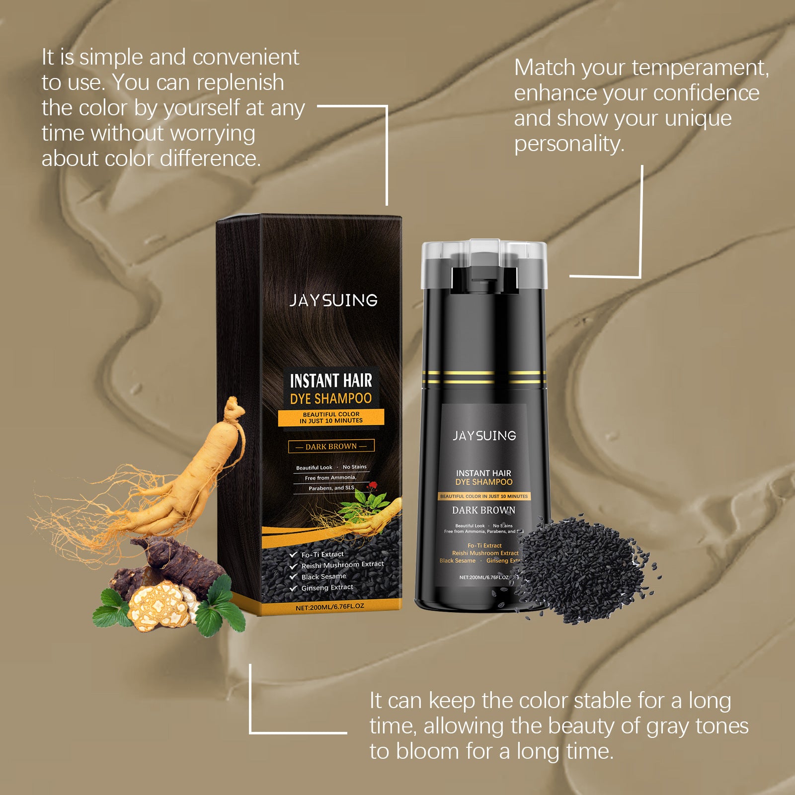 Plant Extract Maintenance DIY Long Lasting Color Rendering Trendy Soft Coloring Shampoo
