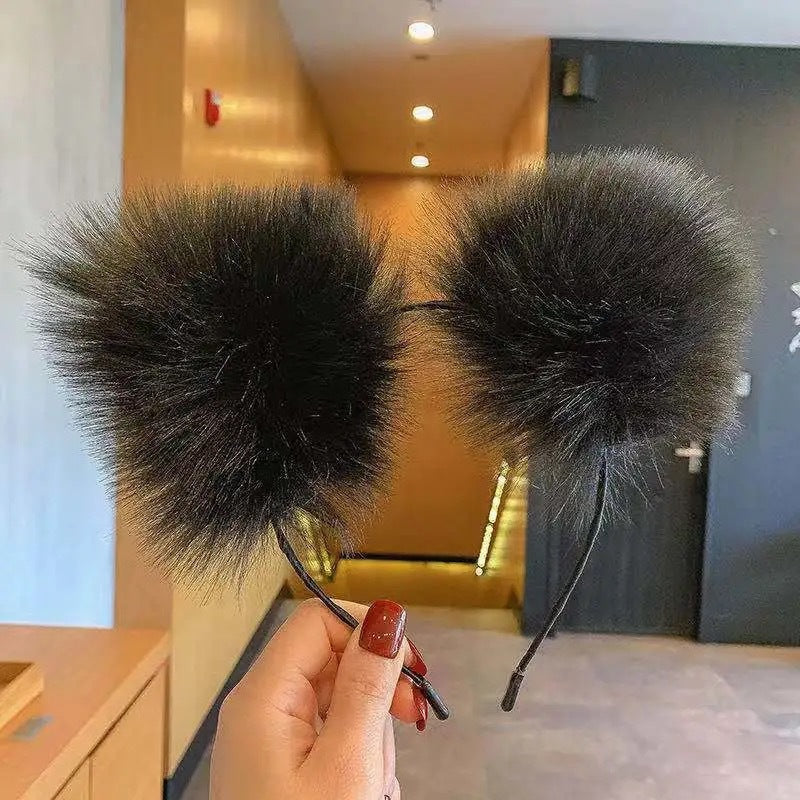 Cute Plush Bells Fox Cat Ears Headband