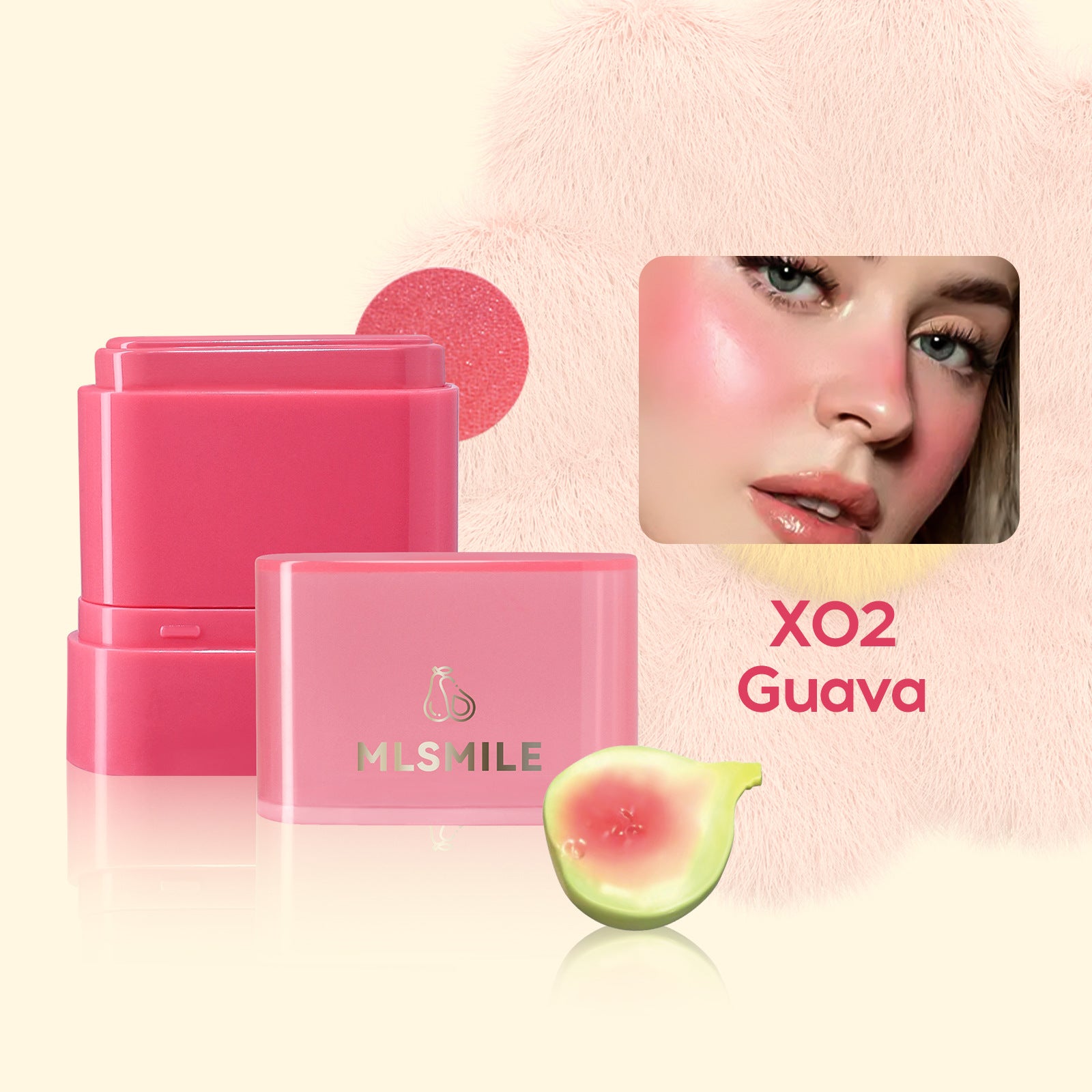 MLSMILE Flat Tube Fruit Blush Stick 2 In 1