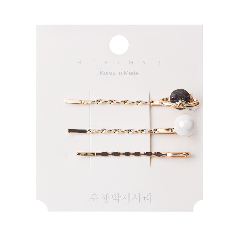 Sweet Planet Pearl Wave Hairpin Three-piece Set