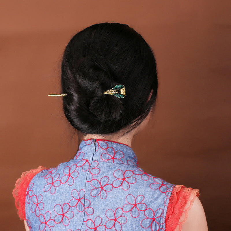 Vintage Cobra Hairpin Diamond Alloy Tiara