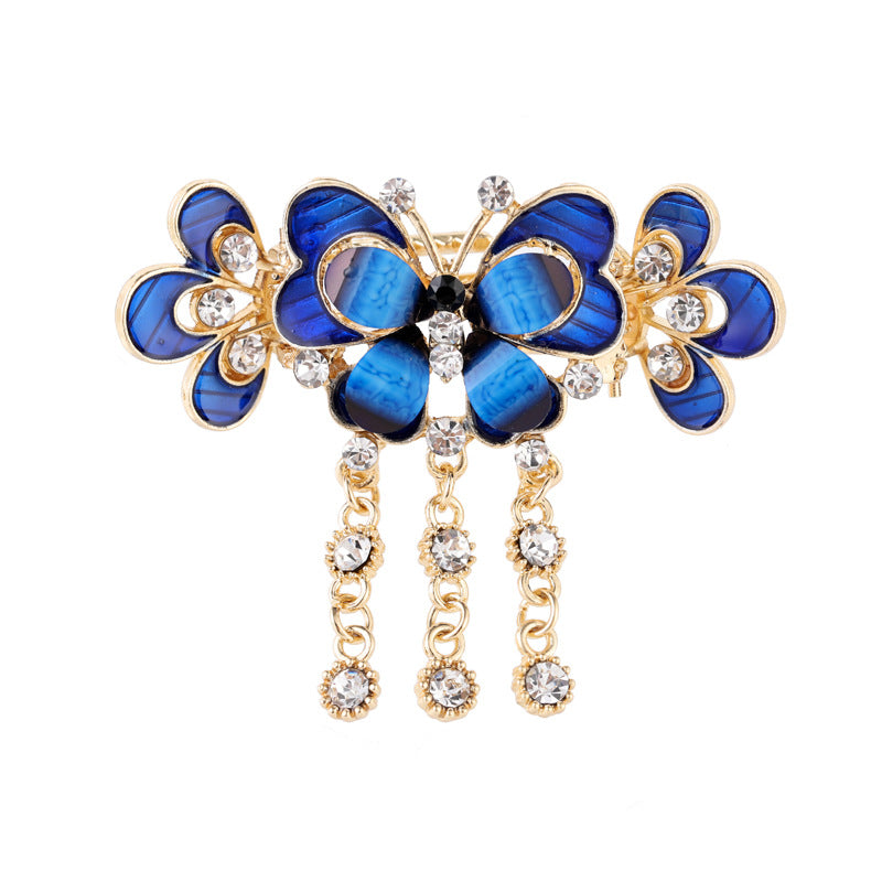 Vintage Plate Back Head Fringe Clip