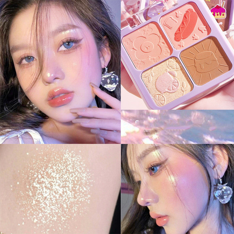 Kiss Beauty Blush Highlighting Repairing All-in-one Disc Pearlescent Brightening Clavicle Natural Three-dimensional