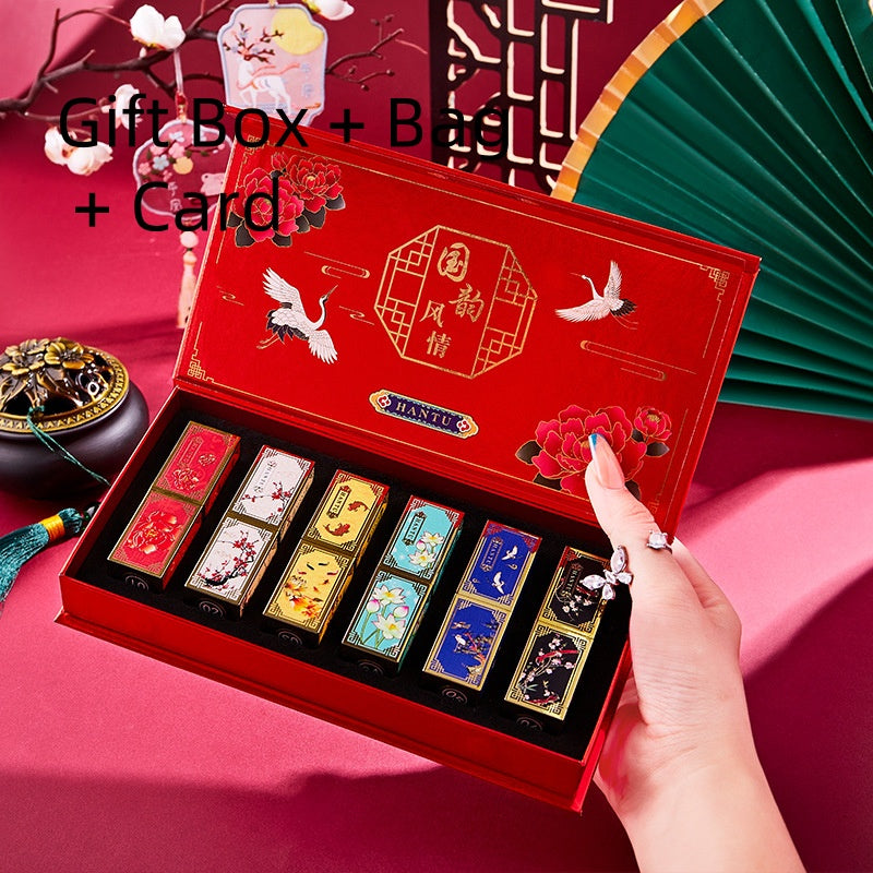 Imperial Christmas Gift Box Chinese Style Carved Lipstick Kit