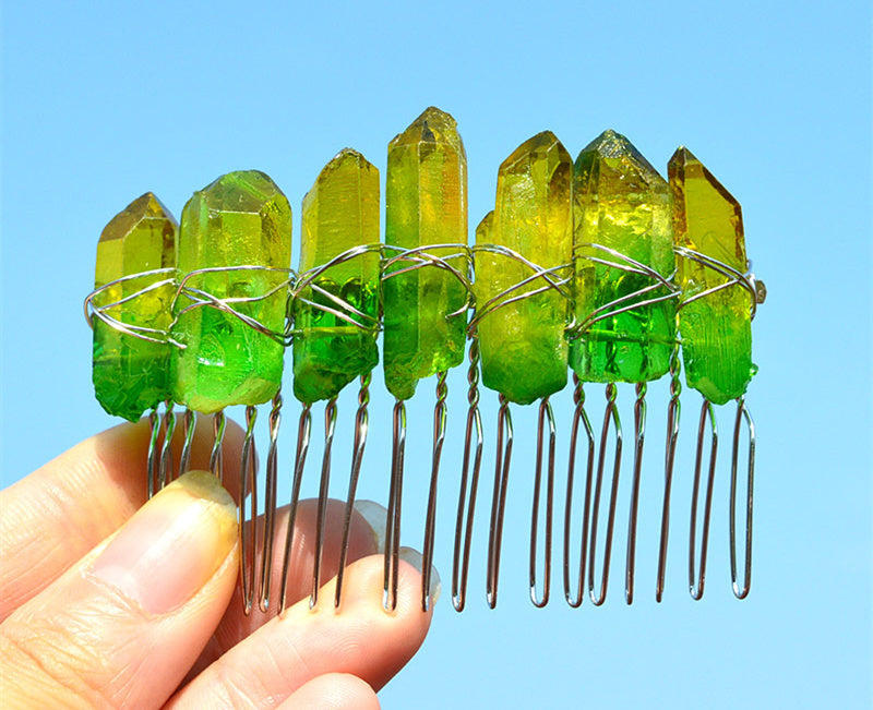 Natural Plated Two Colour 20 Tooth Hair Comb Diy
