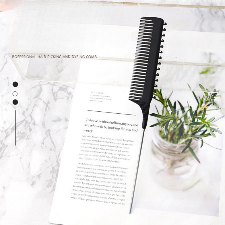 New Oil Head Hair Salon Barber Shop Hairdressing Plastic Pointed Tail With Hook Dyeing Comb