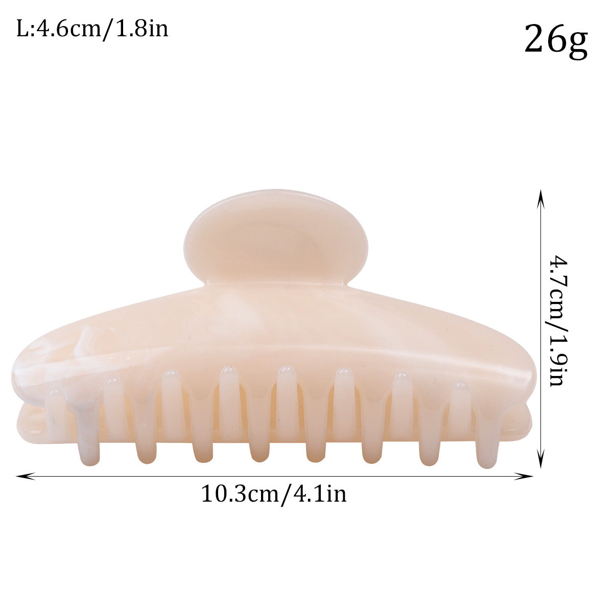 Exquisite Card-mounted High-grade Acetate Marble Cloud Pattern Back Head Shark Clip Semicircle Crescent