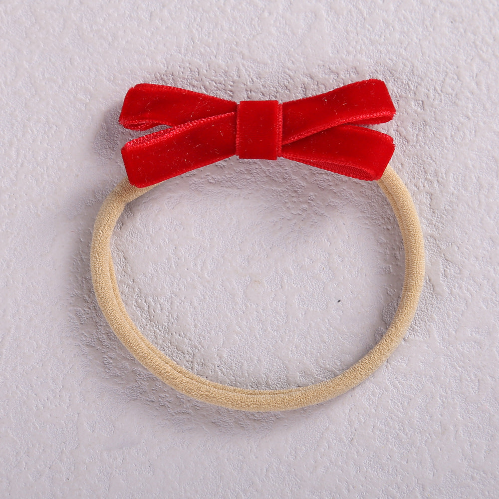 Nylon Hair Cord Soft Flannel Bow Hair Tie