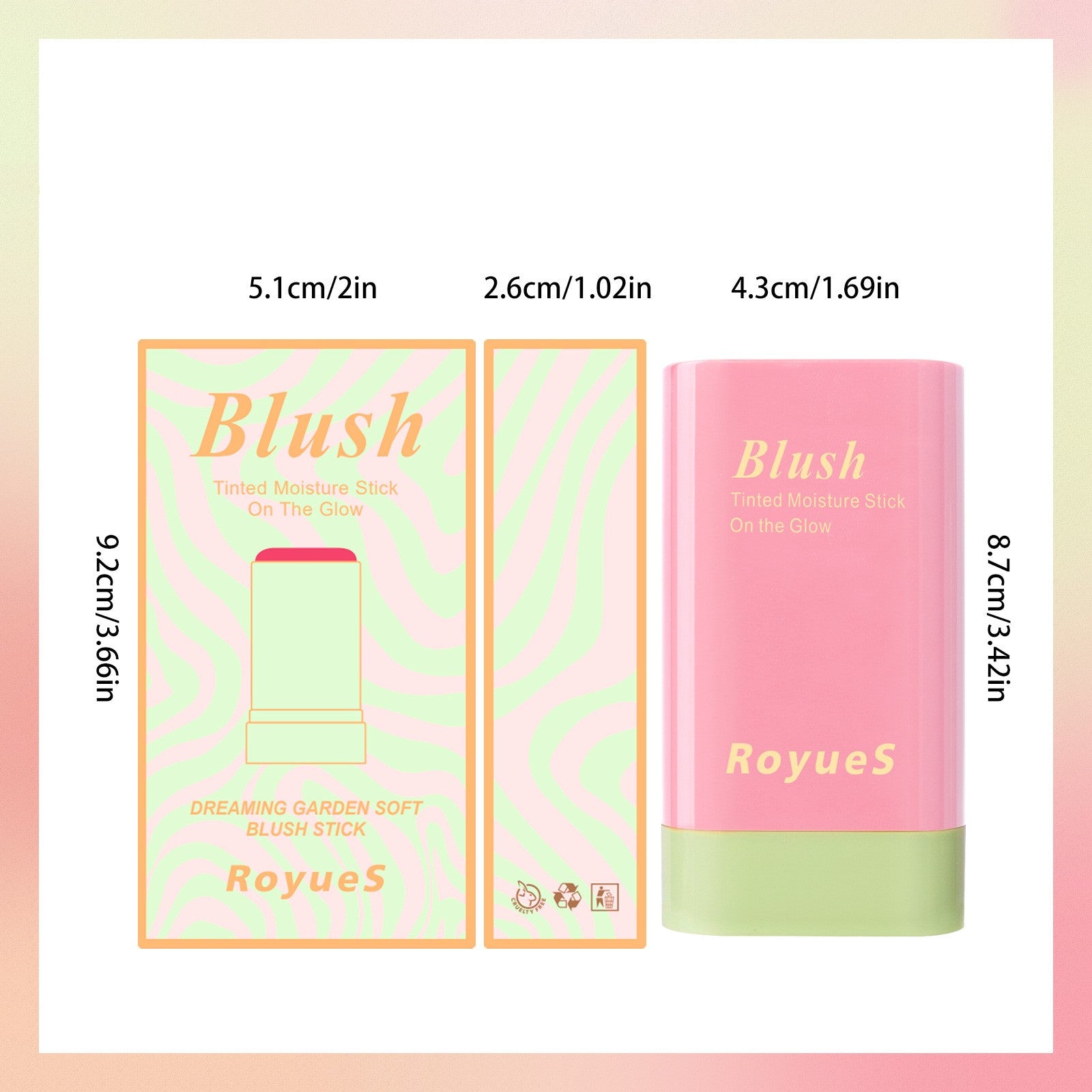 Royues Waterproof Lightweight Multifunctional Blush Stick
