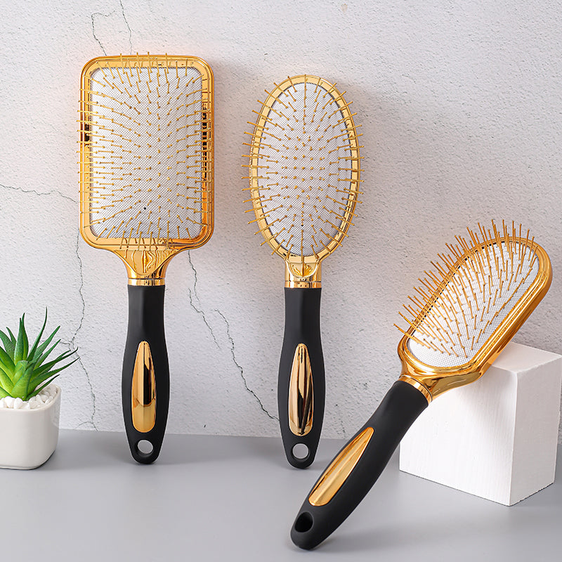 Wood-steel Needle-tooth Massage Electroplating Comb