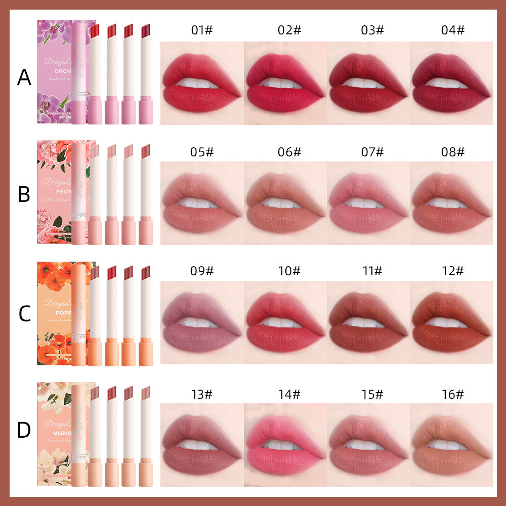 Cigarette Lipstick Box Matte Finish 4 Flowers Suit